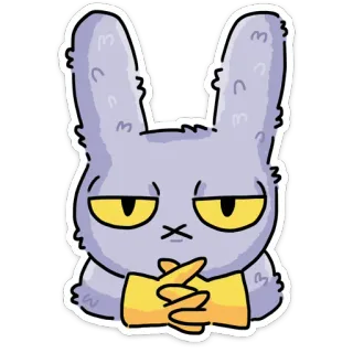 😐 兔子, 动物, 卡通, 贴纸 telegram sticker