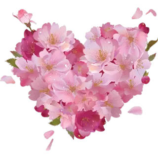 ❤ сердце, цветы, цветочный, розовый, цветы вишни telegram sticker