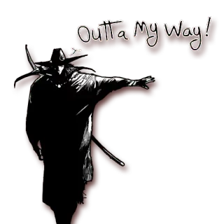 😠 Outta My Way! espada, fora, sai da frente, anime, mangá telegram sticker