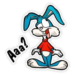 🤪 Aaa? lapin, dessin animé, question, confus telegram sticker