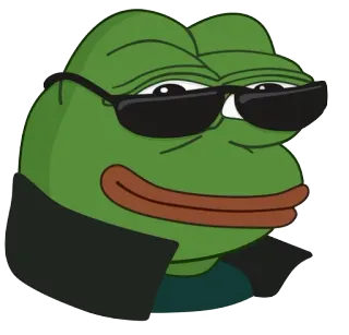 😎 Pepe Mème, Pepe, Grenouille, Lunettes de soleil, Mème internet telegram sticker