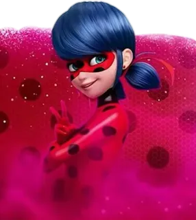 🐞 Ladybug Miraculous: Tales of Ladybug & Cat Noir 卡通, 超级英雄, 瓢虫, 红色, 动漫 whatsapp sticker