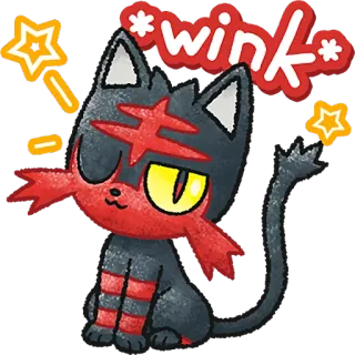 😉 *wink* cat, cute, animal, wink, stars, sparkle telegram sticker