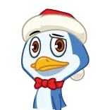 ⏳ 펭귄, 만화, 산타 모자, 크리스마스, 귀여운 telegram sticker