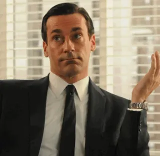 🤷‍♂ Don Draper Mad Men Don Draper, Mad Men, Jon Hamm, businessman, advertising, suit telegram sticker