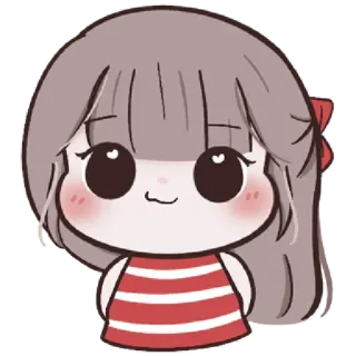 🌙 Cartoon, Chibi, Schattig, Meisje, Anime whatsapp sticker