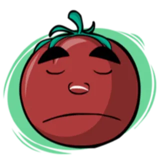 🙁 tomat, sayur, sedih, kartun, makanan whatsapp sticker