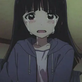😭 anime, girl, crying, sad, tears, emotional telegram sticker