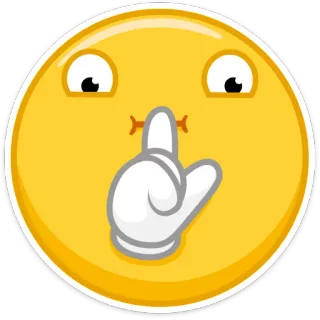 🤫 Emoji, Ssst, Stilte, Stil, Vinger, Mond, Geel, Gezicht telegram sticker