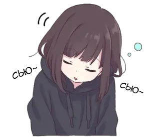 😪 Anime, fille, endormi, mignon, fatigué telegram sticker