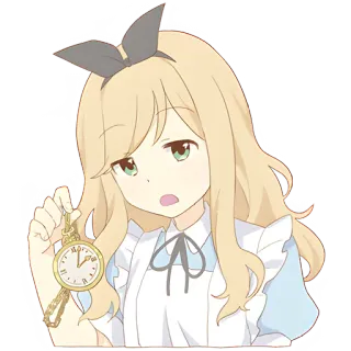 ⏳ Alice Alice in Wonderland anime, girl, wonderland, clock, cartoon telegram sticker
