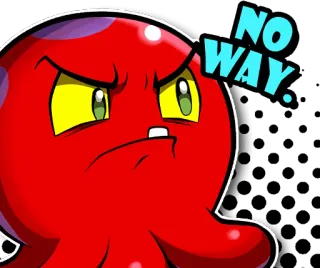 😦 NO WAY. rot, wütend, Cartoon, nein, unmöglich whatsapp sticker