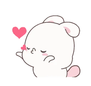 😘 süß, Herz, Tier, Liebe, Kuss, Cartoon telegram sticker