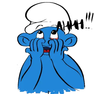 🤦 AHH スマーフ, アニメ, 青, 面白い telegram sticker