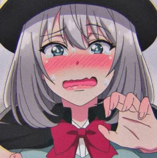 🖤 Anime, Płacz, Dziewczyna, Kreskówka, Smutny, Kawaii, Animacja telegram sticker