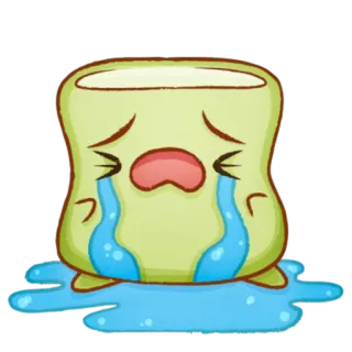 😭 ร้องไห้, เศร้า, การ์ตูน, มาร์ชเมลโลว์, อารมณ์, น้ำตา telegram sticker