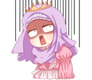 🙄 Anime, Kreskówka, Korona, Przestraszony, Zszokowany, Księżniczka telegram sticker