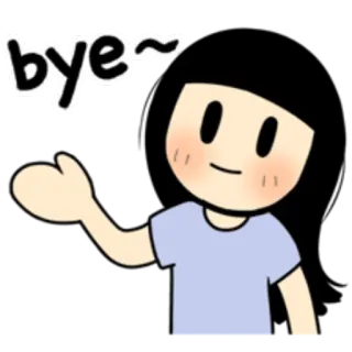 👋 bye~ Gruß, Abschied, Lebewohl, Winken, Süß, Cartoon telegram sticker