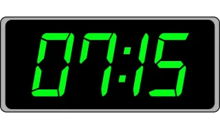 📟 07:15 digital clock, time, numbers, green, electronic telegram sticker