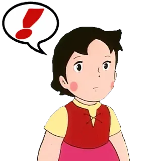 ❗️ Heidi Anime, Cartone animato, Ragazza, Esclamazione, Heidi telegram sticker