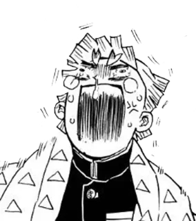 😱 Zenitsu Agatsuma Demon Slayer Zenitsu, Anime, Demon Slayer, Mangá, chocado, grito telegram sticker