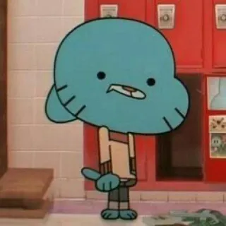 🎒 Gumball The Amazing World of Gumball Cartoon, Animation, Katze, Blau, Wütend, Lustig whatsapp sticker