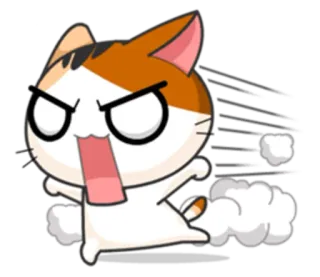 🏃‍♀ 猫, 怒り, 走る, アニメ, 可愛い telegram sticker