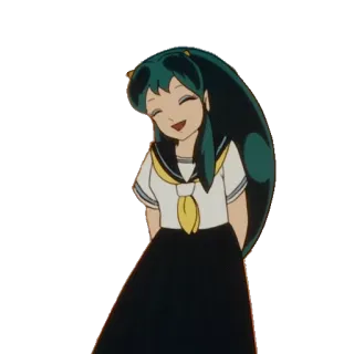 😃 anime, girl, school uniform, smile, cartoon telegram sticker