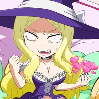 🌙 wiedźma, anime, magiczny, serca, zły telegram sticker