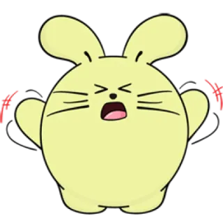 😫 coniglio, carino, animale, cartone animato whatsapp sticker