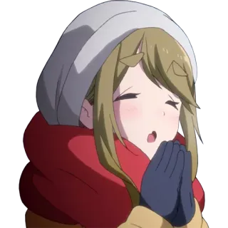 🙏 Anime, Chica, Invierno, Frío, Bufanda, Gorro telegram sticker