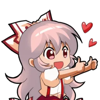 ✅ Аниме, Мультфильм, Сердце, Большой палец вверх, Милый, Чиби telegram sticker