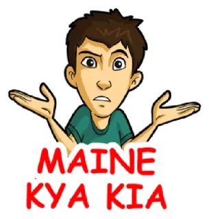 😦 MAINE
KYA KIA confusione, indiano, meme, domanda whatsapp sticker