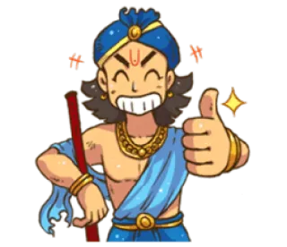 ❤️ Desenho animado, Personagem, Polegar para cima, Indiano, Hindu, Divindade, Deus telegram sticker