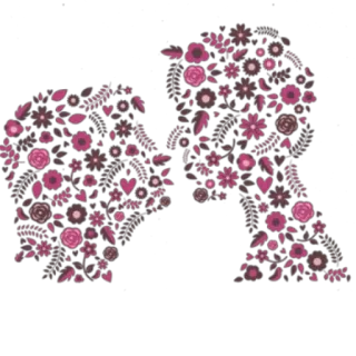 😘 floreale, silhouette, coppia, amore, fiori, rosa, relazione whatsapp sticker