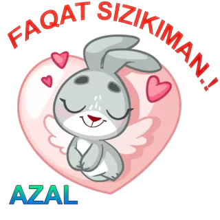 😍 FAQAT SIZIKIMAN!!! süß, Hase, Herz, Liebe, AZAL, Engel telegram sticker
