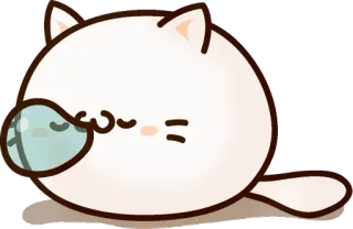 😪 kucing, kartun, imut, hewan, mengantuk, kawaii, stiker telegram sticker