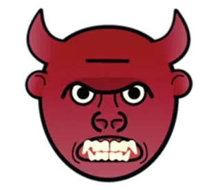 🦍 Devil ปีศาจ, ปีศาจ, ความโกรธ, สีแดง, การ์ตูน, เขา, สัตว์ประหลาด telegram sticker