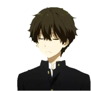😞 Anime, Personaje, Uniforme escolar, Ilustración, Manga telegram sticker