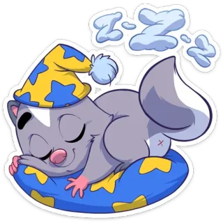 😴 ZZZZ petauro dello zucchero, dormire, assonnato, carino, animale, cartone animato, sognare, zzz telegram sticker