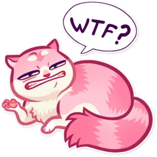 😕 WTF? gato, sticker, wtf, enojado, meme telegram sticker