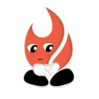 ☺️ flamme, triste, feu, mignon, emoji telegram sticker