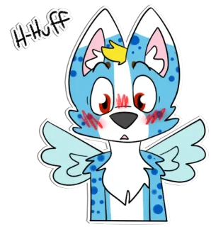 😳 HUUF dog, canine, cartoon, animal, wings, cute telegram sticker