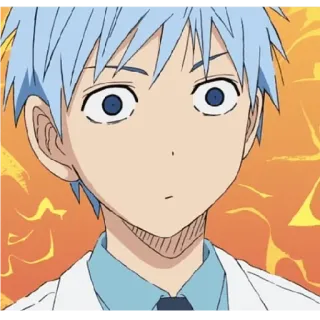 🎭 Kuroko Tetsuya Kuroko's Basketball Anime, Basquete, Cabelo azul, Sério, Expressão telegram sticker