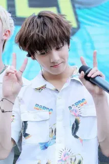 💜 kpop, คน, ภาพเหมือน, ในร่ม, ไมโครโฟน, ทรงผม, แฟชั่น whatsapp sticker