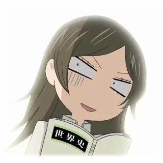 😨 世界史 anime, ragazza, libro, studio, manga telegram sticker