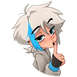 🤫 cartoon, anime, character, finger, cute, quiet, shhh telegram sticker