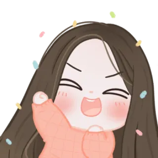 🧁 cartoon, cute, happy, girl, anime telegram sticker