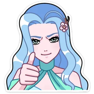 👍 женщина, мультфильм, аниме, девушка, большой палец вверх, одобрение, поза, эмоции telegram sticker