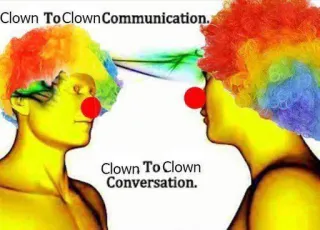 🤡 Clown To Clown Communication. Clown To Clown Conversation. Clown, Communication, Conversation, Humour, Drôle telegram sticker